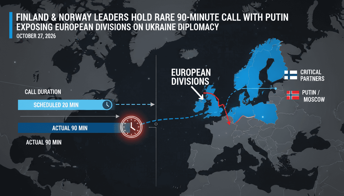 Map showing Nordic borders with Russia highlighting diplomatic call participants Alexander Stubb and Jonas Gahr Store