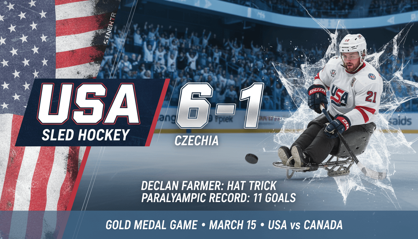 USA sled hockey team advances to fifth straight Paralympics gold medal game