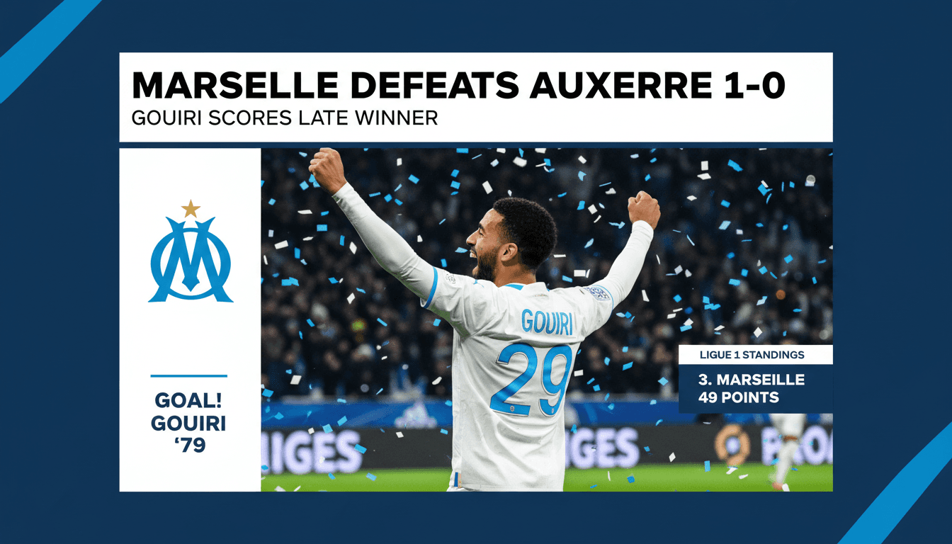 Gouiri scores late winner as Marseille defeats Auxerre 1-0 in Ligue 1