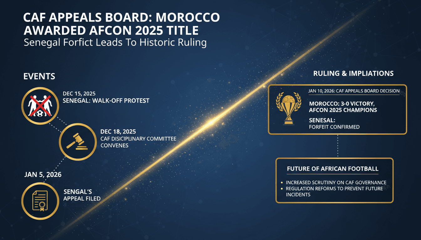 CAF Appeals Board Awards AFCON 2025 Title to Morocco Following Senegal Forfeit