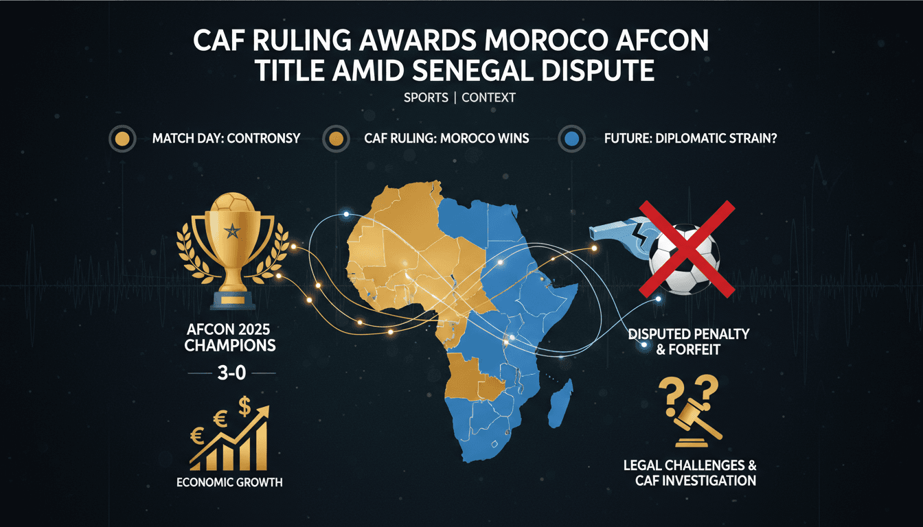 CAF Ruling Awards Morocco AFCON Title Amid Senegal Dispute