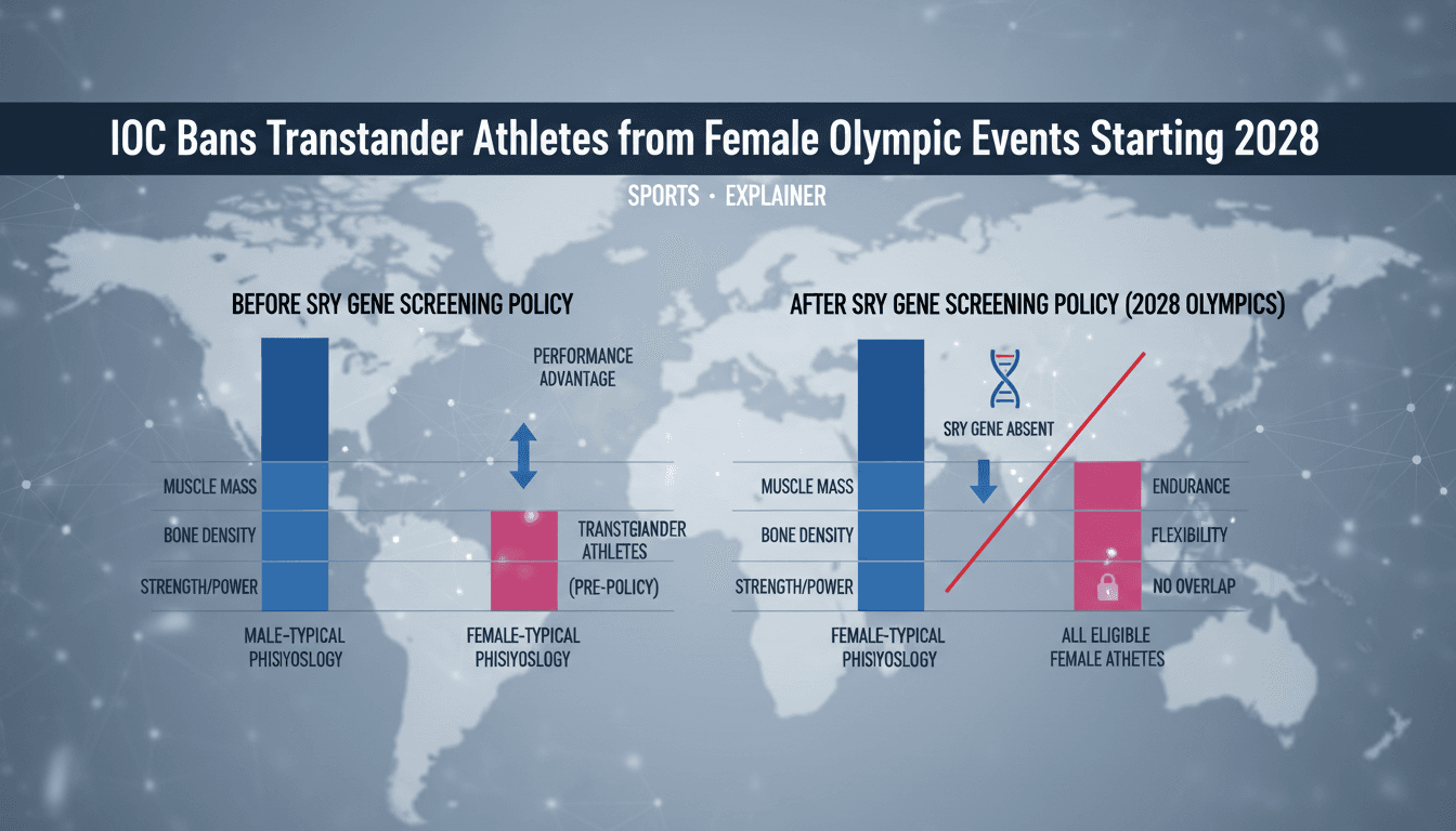IOC Bans Transgender Athletes from Female Olympic Events Starting 2028