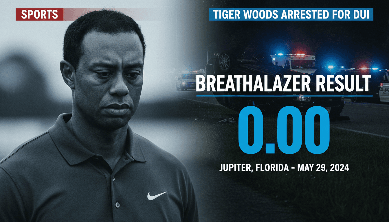 Tiger Woods Arrested for DUI Following Rollover Crash in Florida