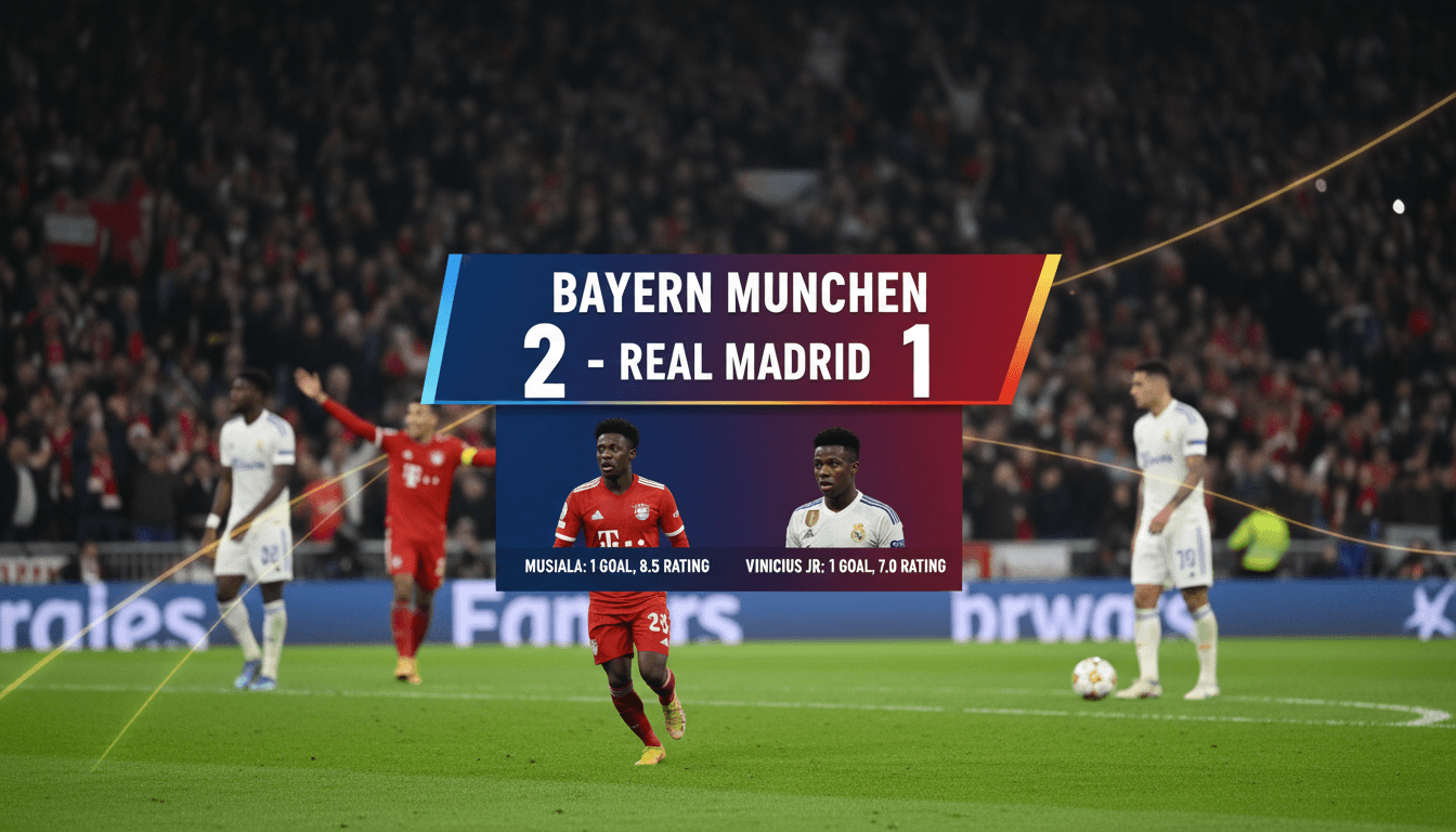 Bayern Munich wins first leg of UEFA Champions League quarter-final against Real Madrid