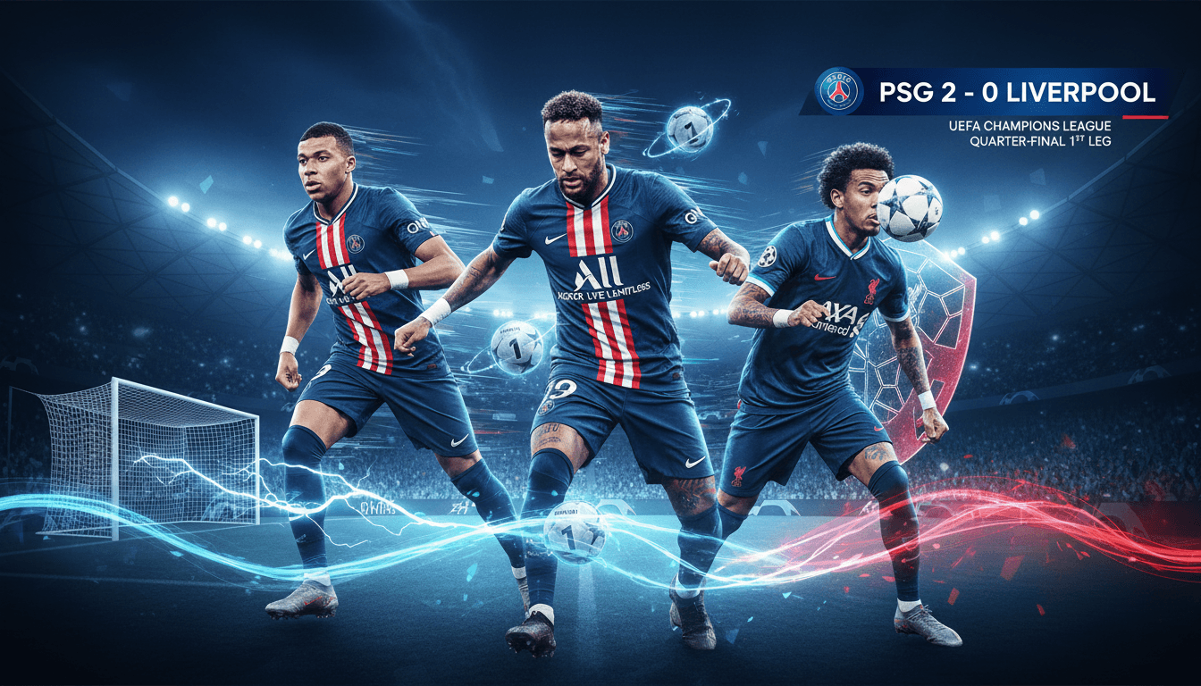 Paris Saint-Germain wins first leg of UEFA Champions League quarter-final against Liverpool 2-0