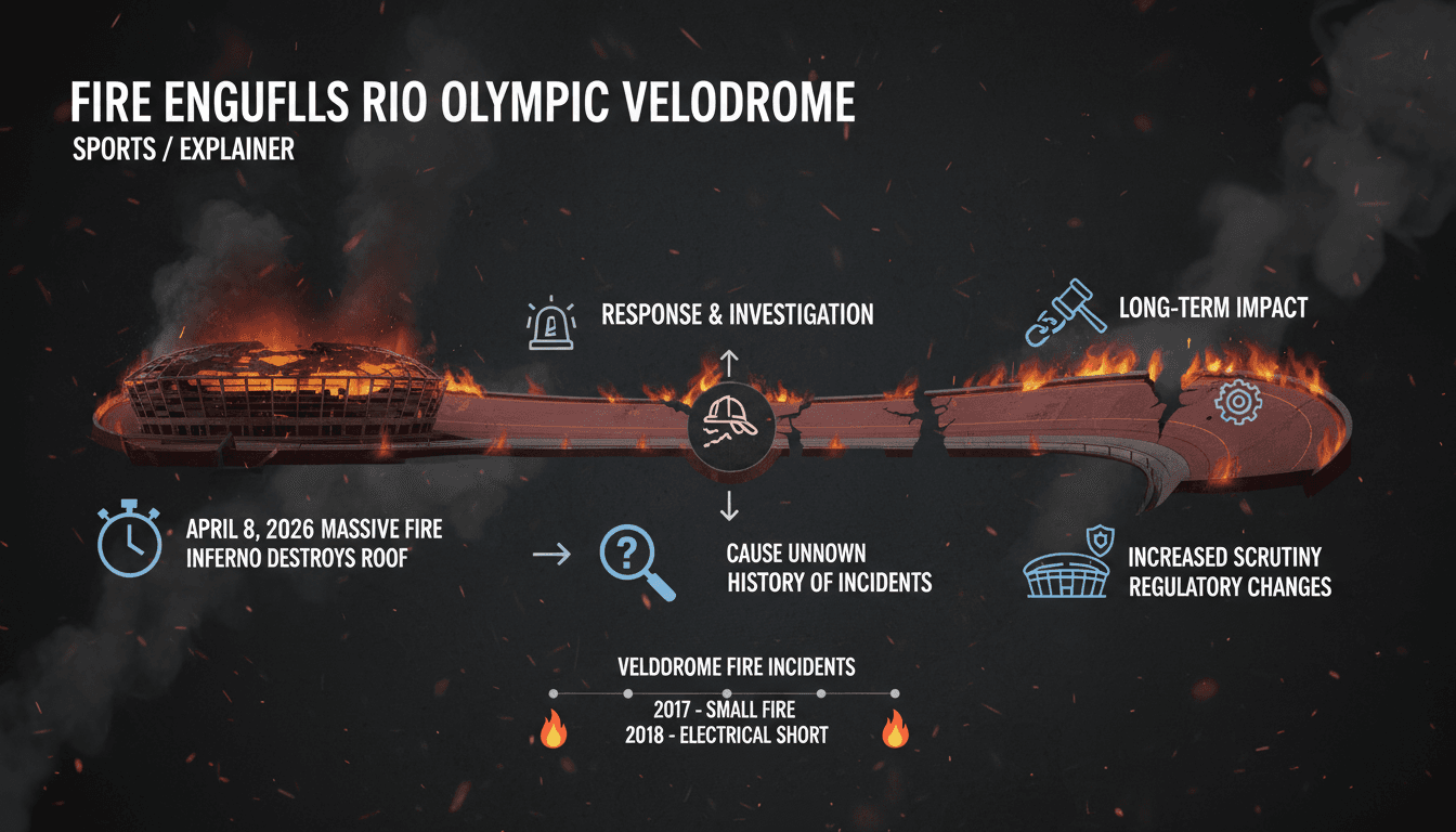 Fire Engulfs Olympic Velodrome in Rio de Janeiro