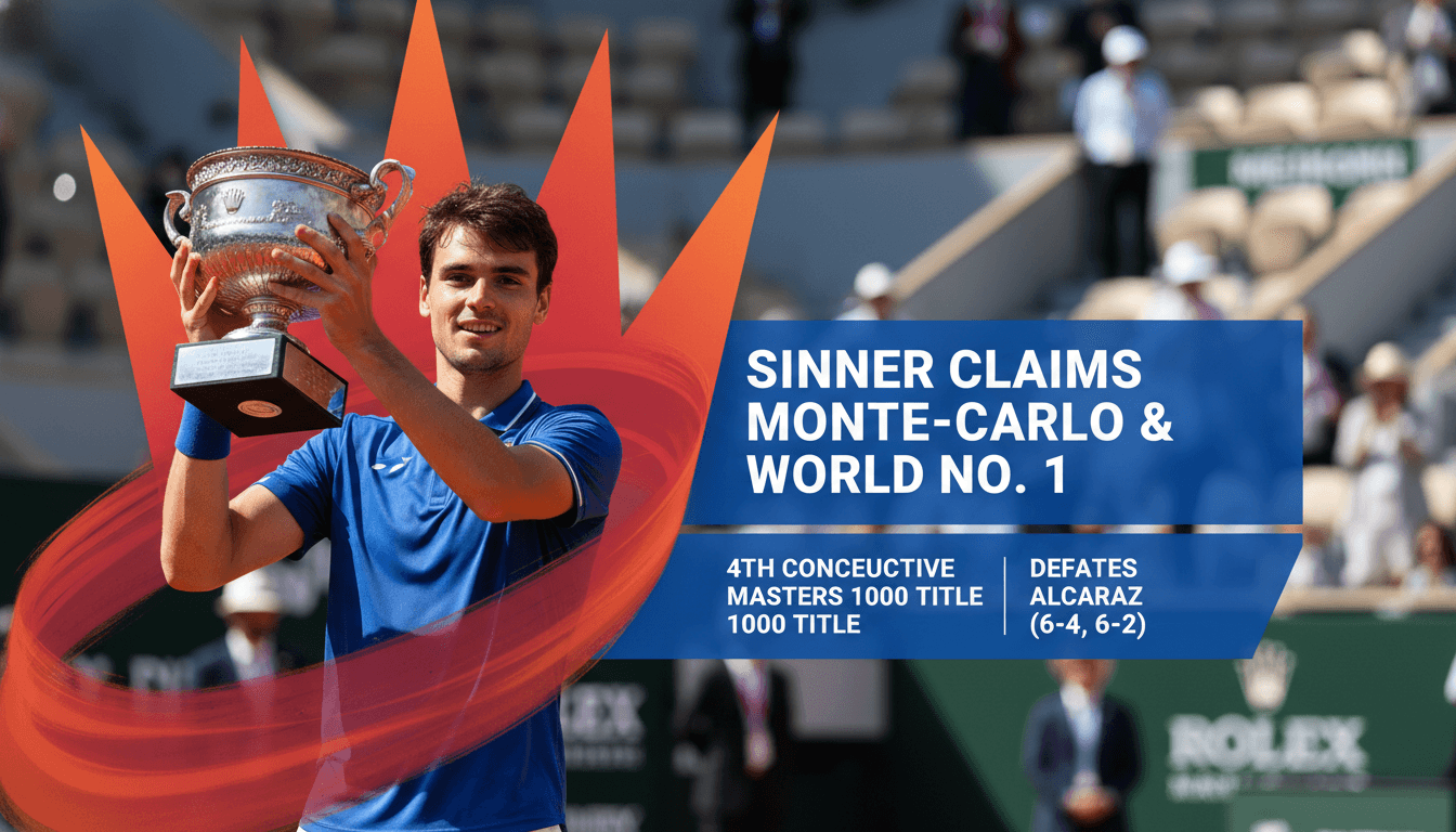Jannik Sinner wins 2026 Rolex Monte-Carlo Masters and reclaims ATP World No. 1 ranking