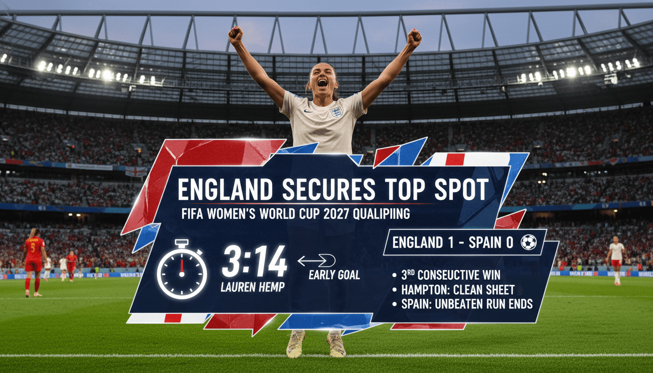 England Secures Top Spot in FIFA Women's World Cup 2027 UEFA Qualifying Group A3 with Victory Over Spain