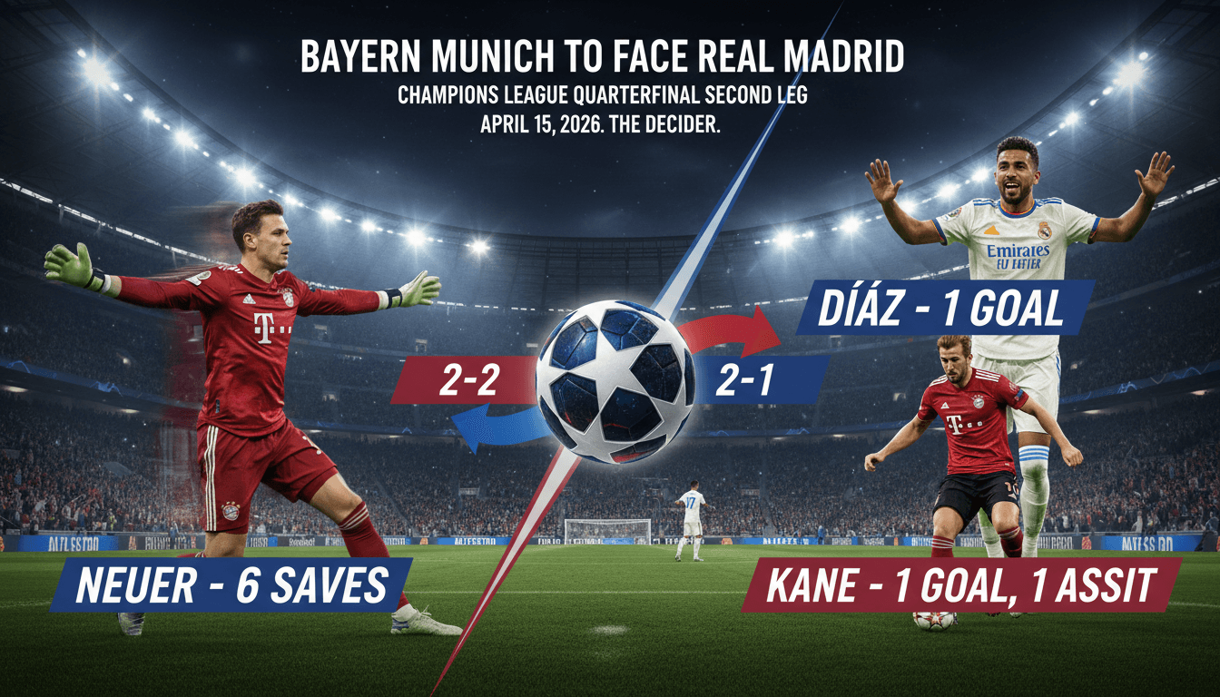 Bayern Munich to Face Real Madrid in Champions League Quarterfinal Second Leg