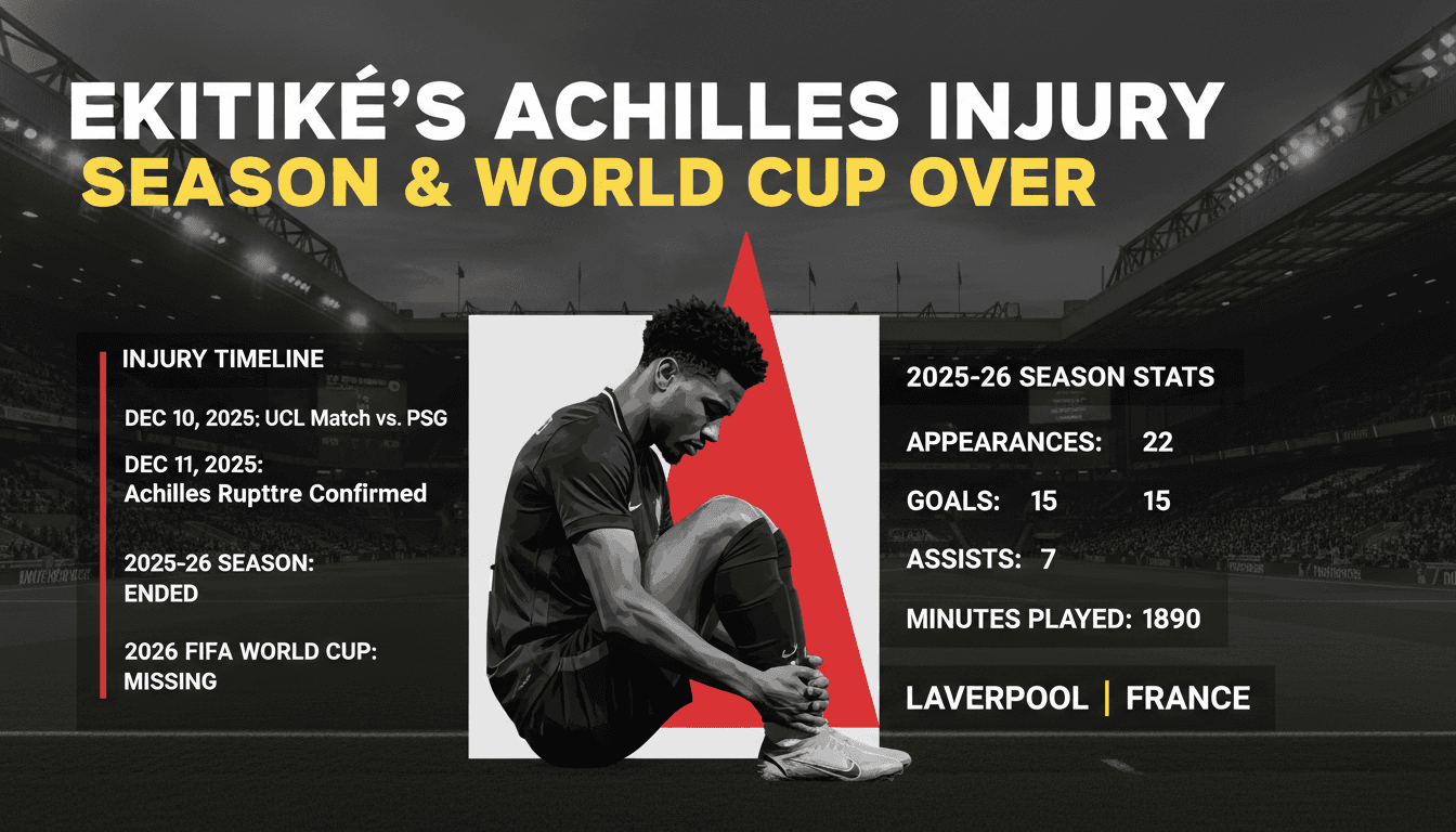Hugo Ekitiké's Achilles Injury Ends Liverpool Season and World Cup Aspirations
