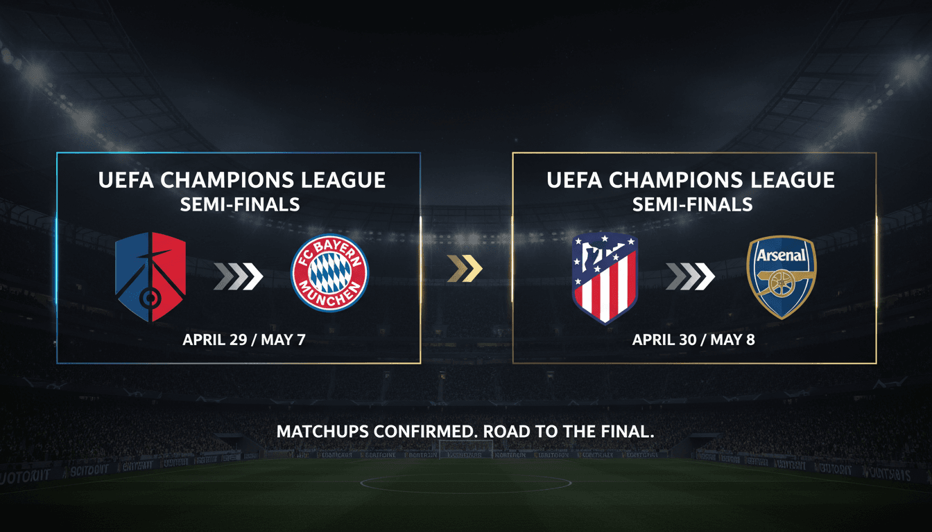 UEFA Champions League Semi-Final Matchups Confirmed