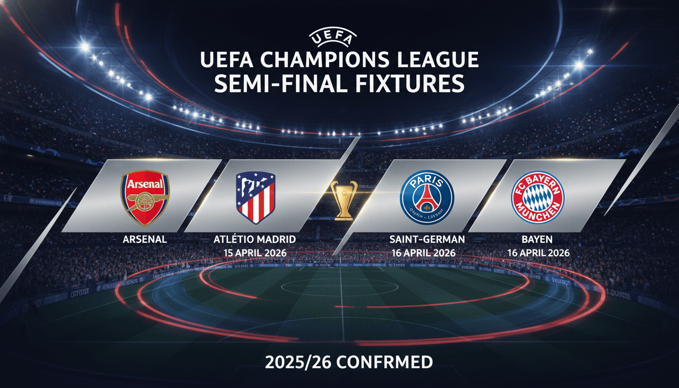 2025/26 UEFA Champions League Semi-Final Fixtures Confirmed