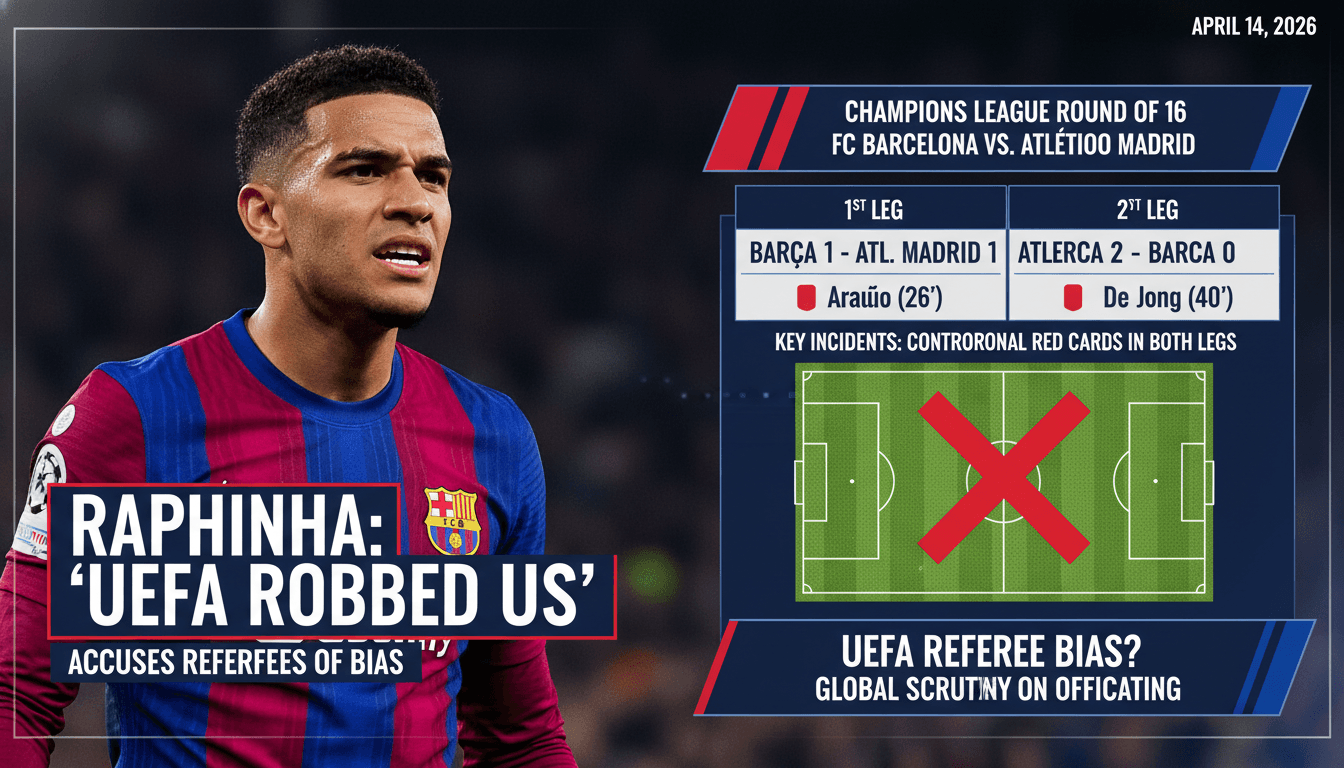 Raphinha Accuses UEFA Referees of Bias Following Barcelona's Champions League Exit