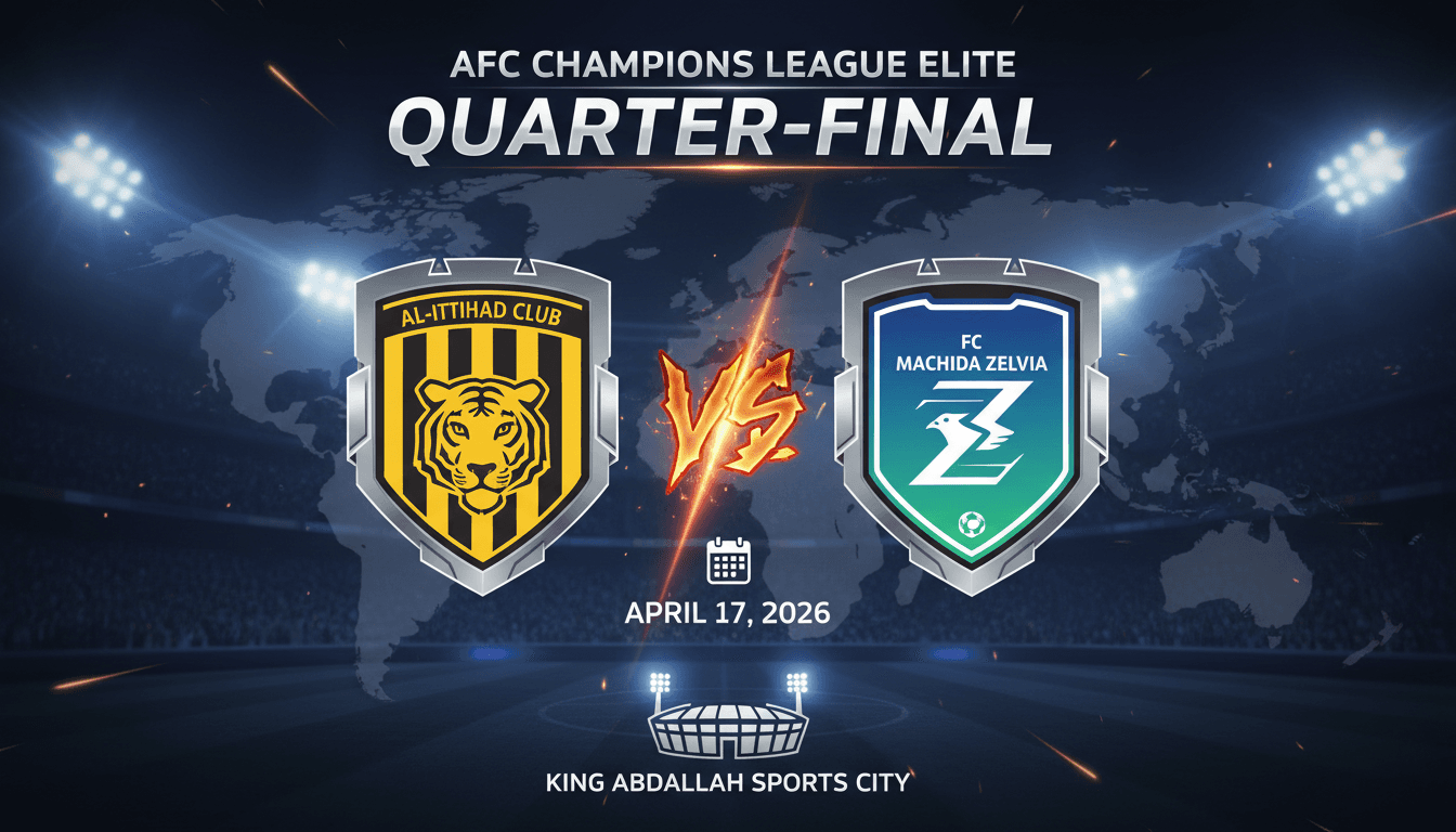 Al-Ittihad Club to Face FC Machida Zelvia in AFC Champions League Elite Quarter-Final