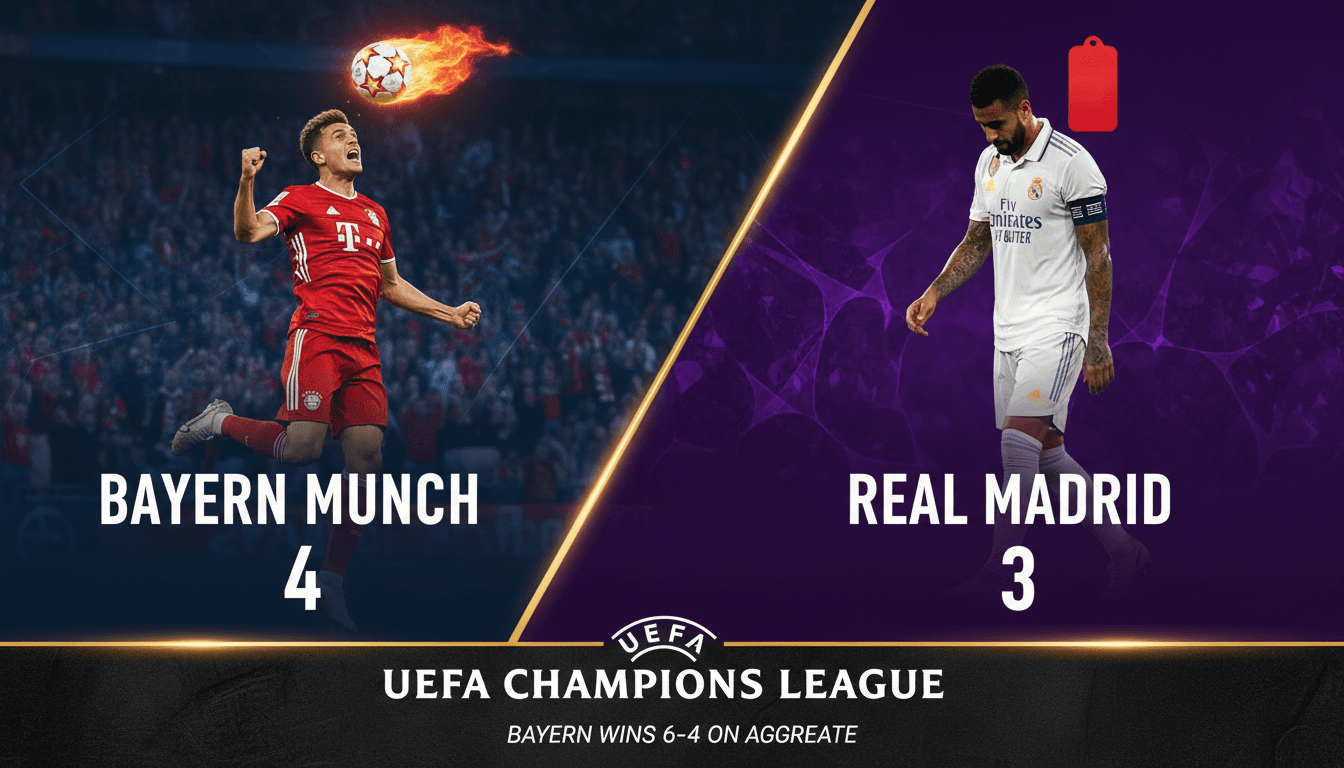 Bayern Munich defeats Real Madrid 4-3 to advance in UEFA Champions League