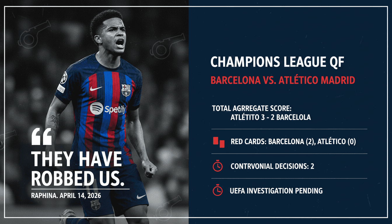 Raphinha Claims Refereeing Bias After Barcelona's Champions League Exit to Atlético Madrid