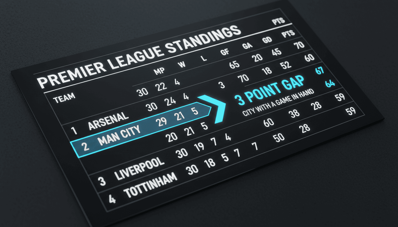 Manchester City Narrow Gap to Arsenal in Premier League Title Race