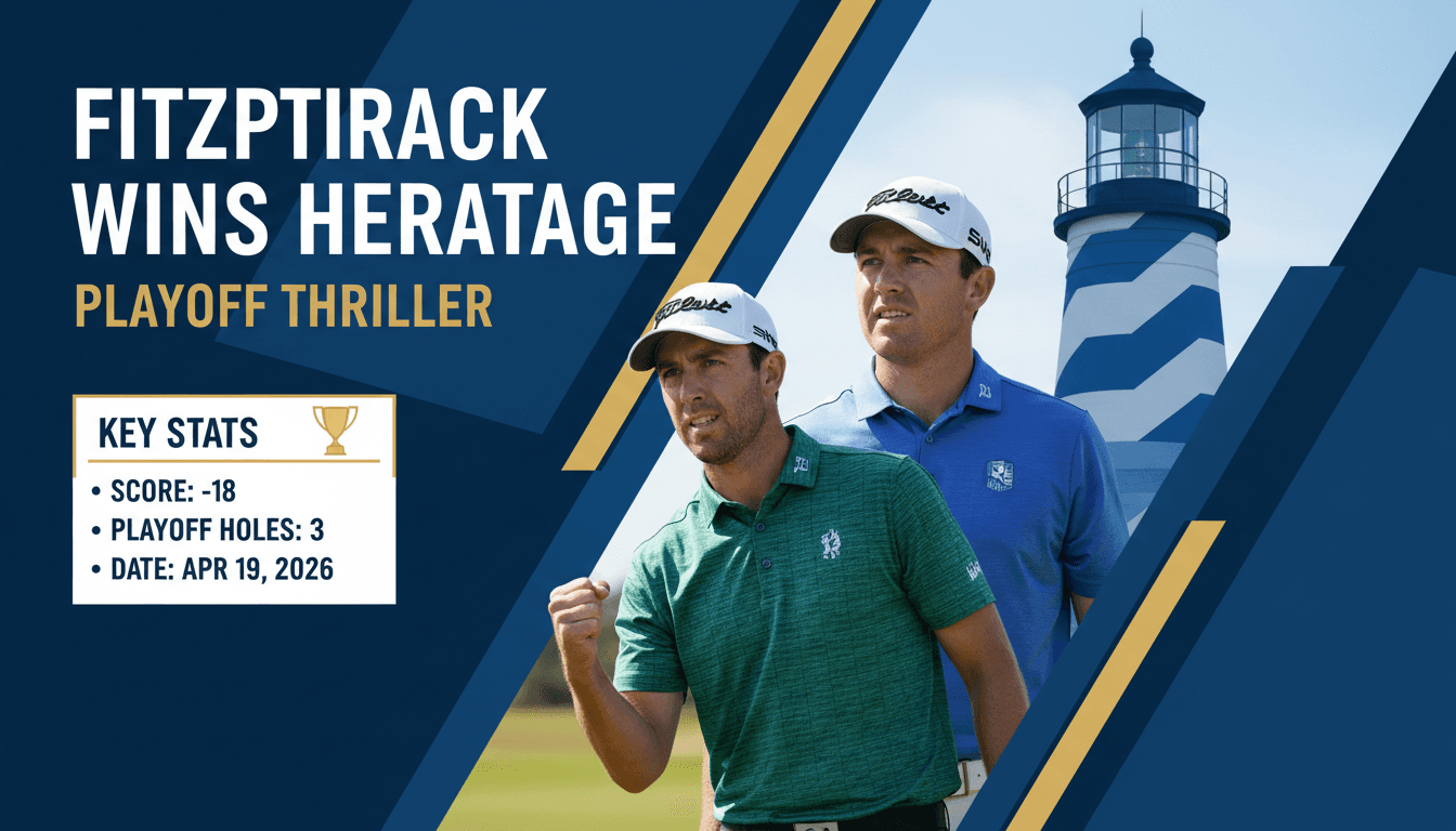 Matt Fitzpatrick Wins Second RBC Heritage Title in Playoff Against Scottie Scheffler