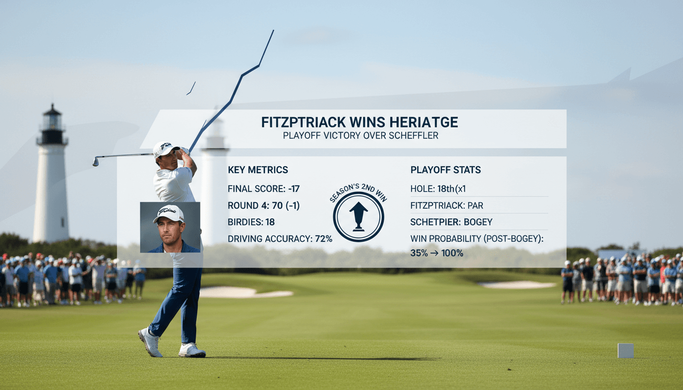 Matt Fitzpatrick wins RBC Heritage in playoff against Scottie Scheffler