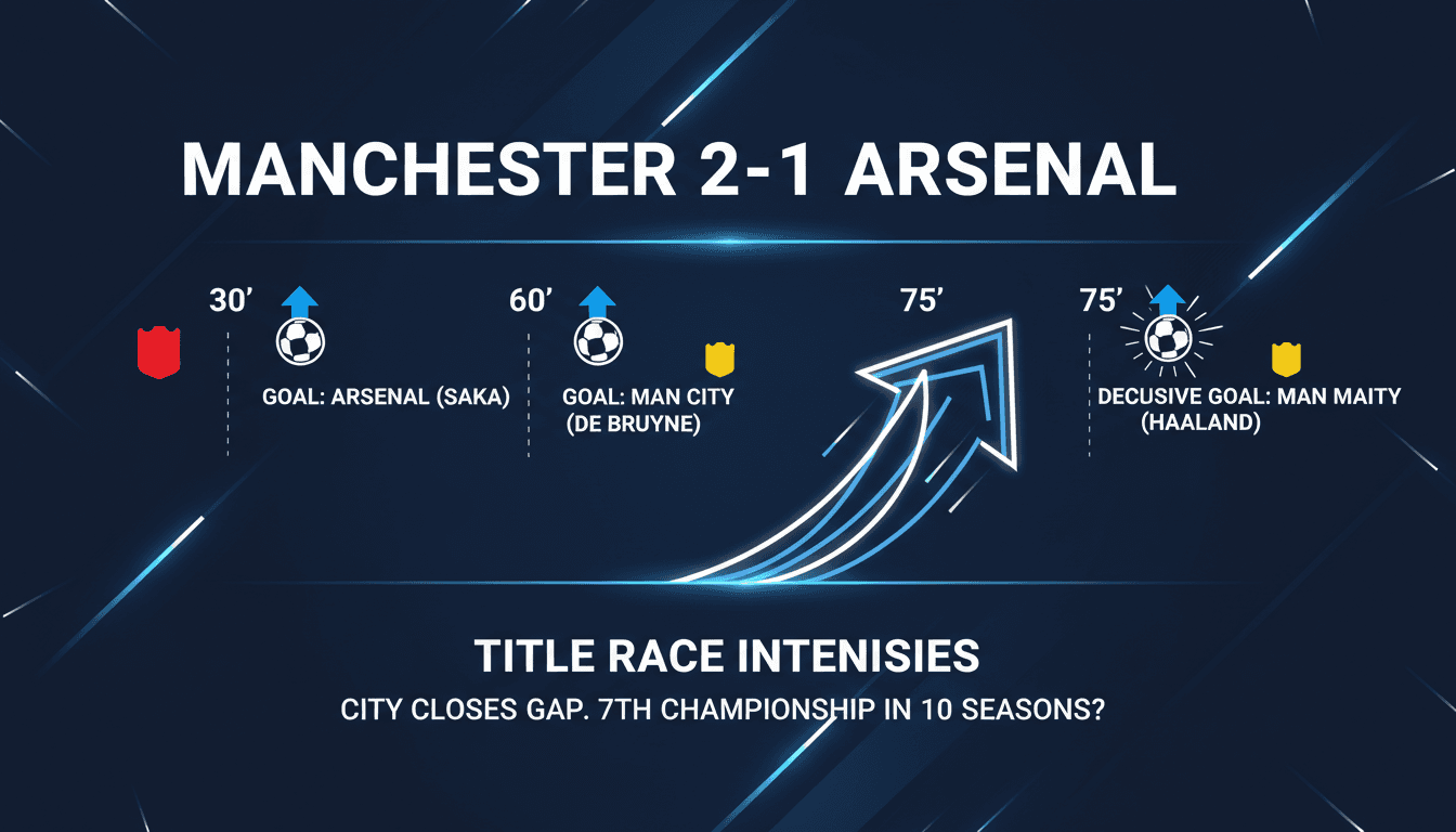 Manchester City defeats Arsenal 2-1 in pivotal Premier League match