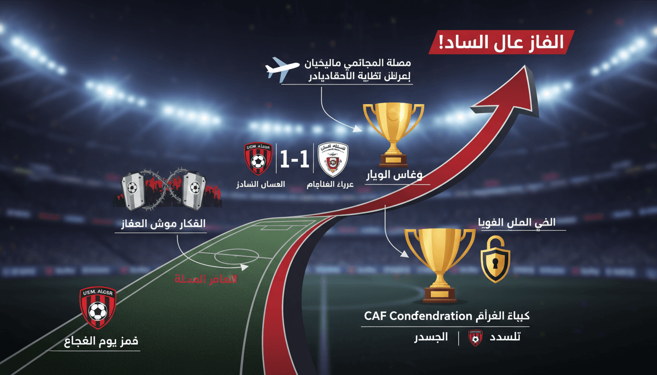 اتحاد العاصمة يتأهل إلى نهائي كأس الكونفدرالية الإفريقية بعد تعادل مع أولمبيك آسفي