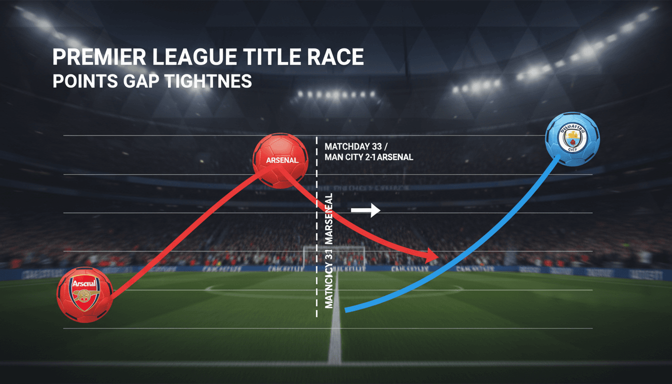 Manchester City defeats Arsenal 2-1, tightening Premier League title race