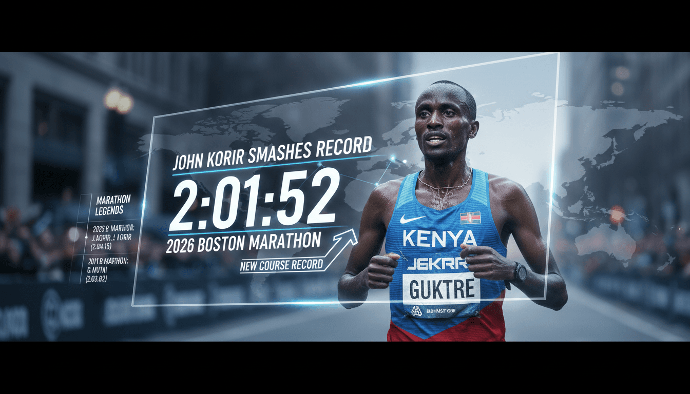 John Korir sets new course record at 2026 Boston Marathon