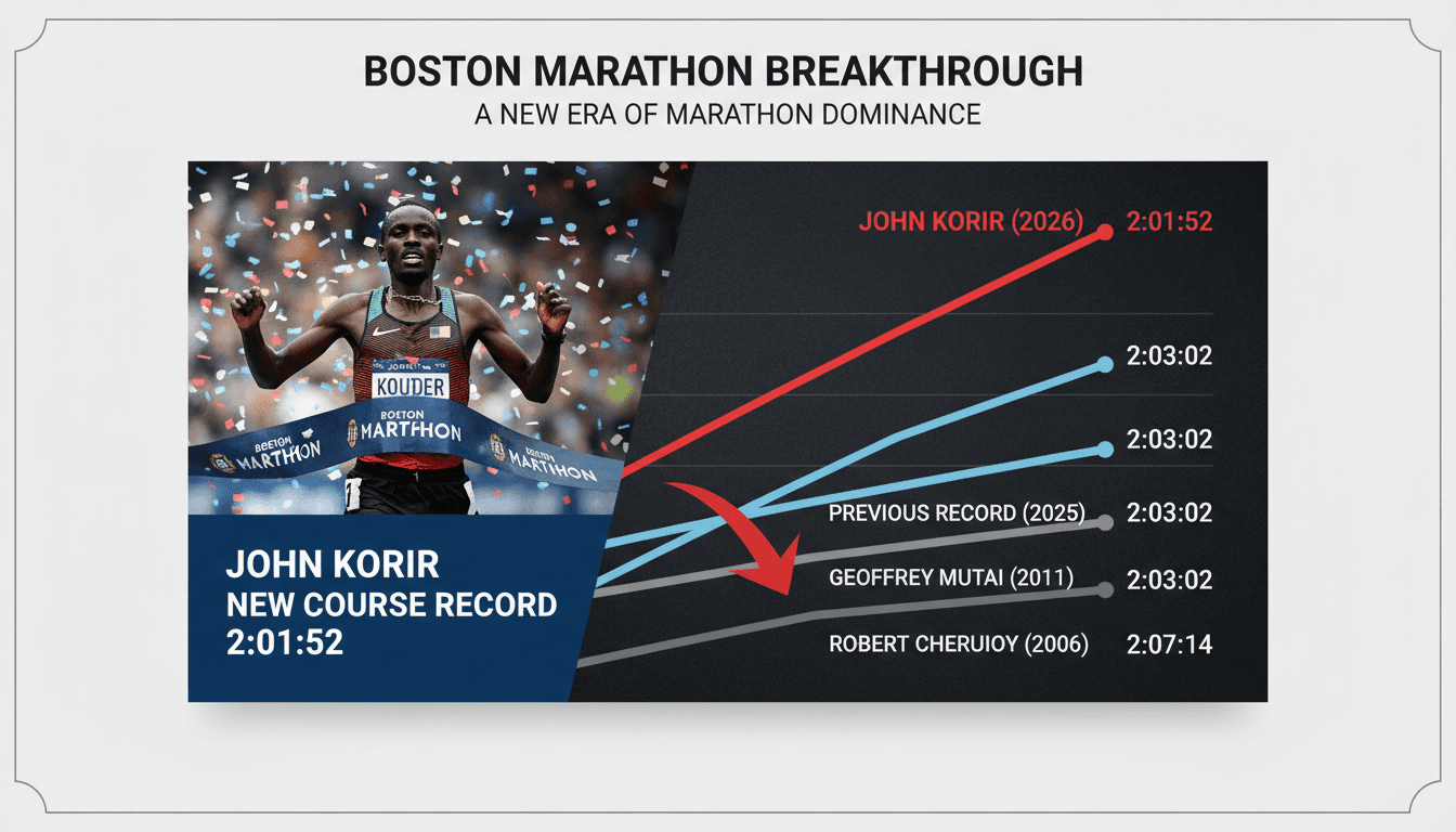 John Korir sets new Boston Marathon record with 2:01:52 victory