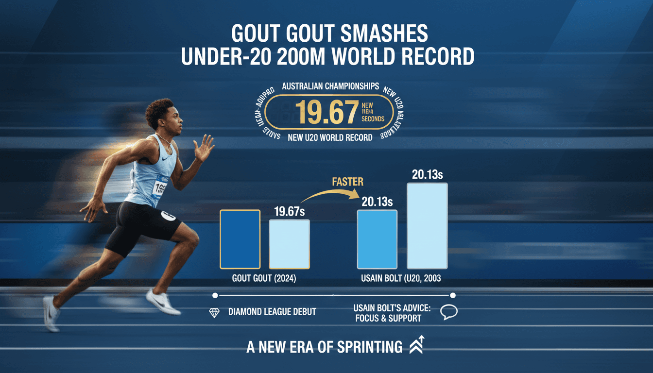 Gout Gout sets new under-20 world record in 200m at Australian championships