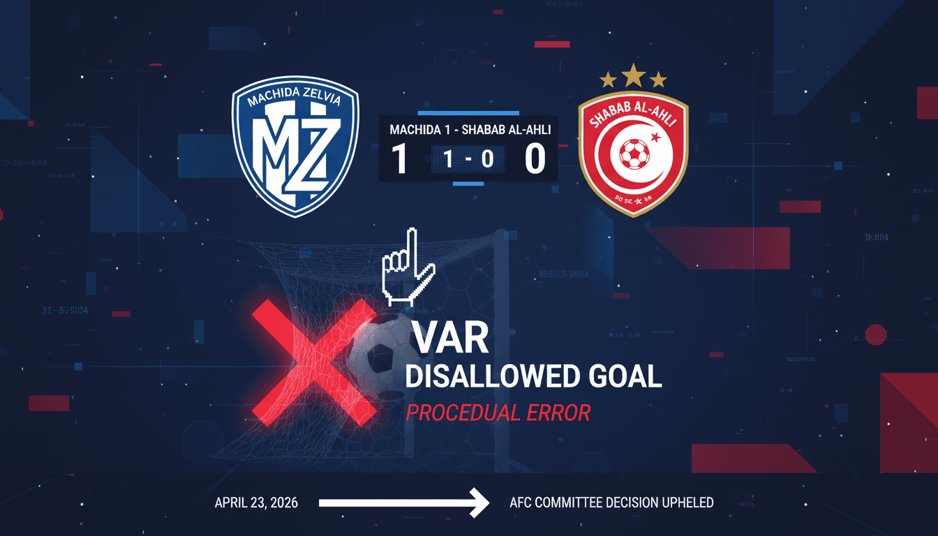 AFC Disciplinary Committee Upholds Machida Zelvia's Semifinal Victory Over Shabab Al-Ahli