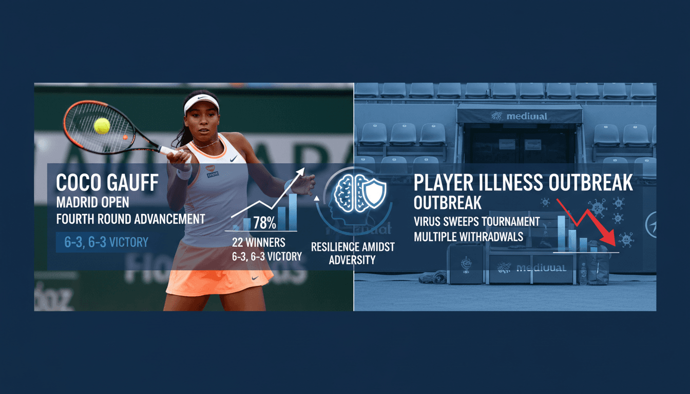 Coco Gauff advances to fourth round of Madrid Open amid player illness