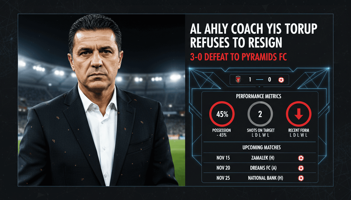 Al Ahly coach Yis Torup refuses to resign after 3-0 defeat to Pyramids FC