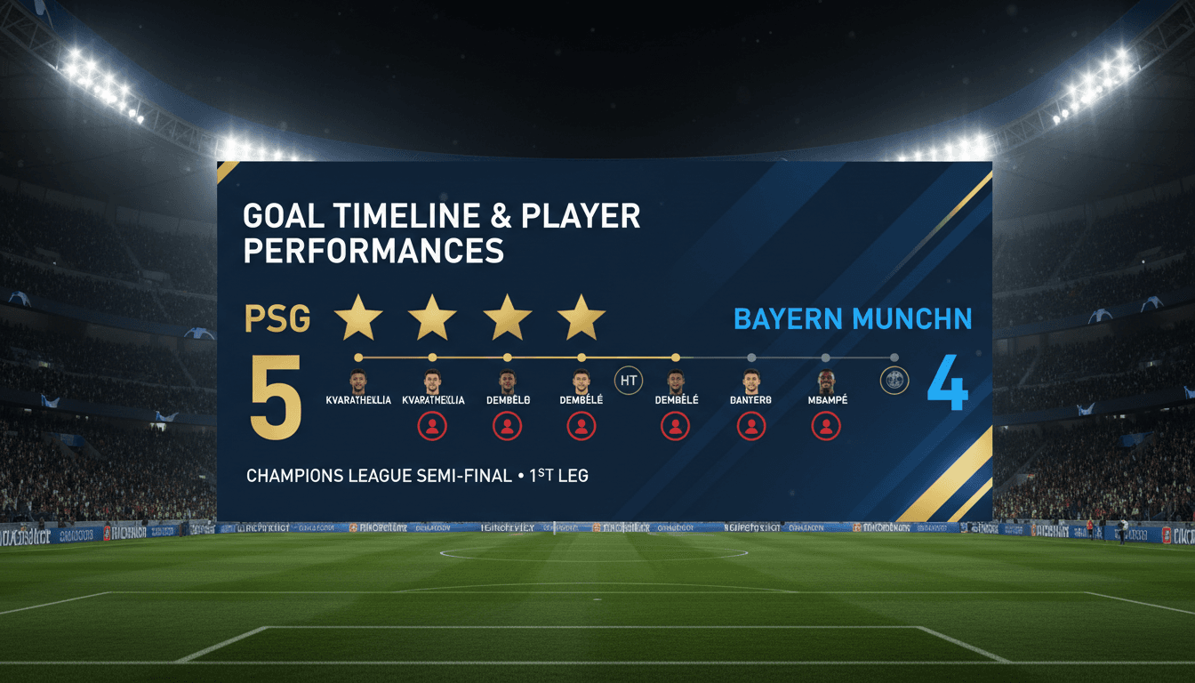 PSG defeats Bayern Munich 5-4 in record-setting Champions League semi-final first leg
