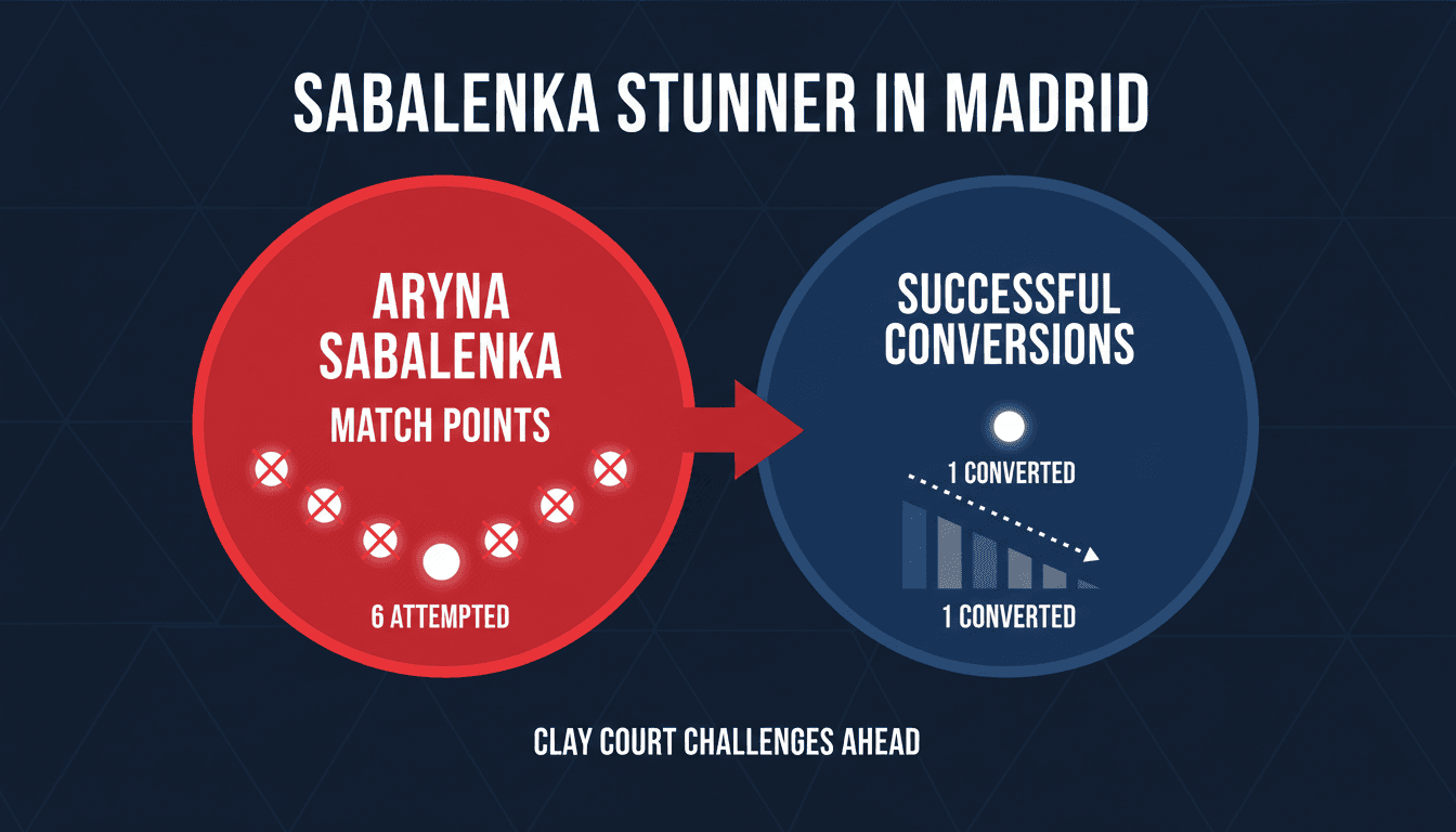 Aryna Sabalenka eliminated from Madrid Open by Hailey Baptiste in quarter-finals