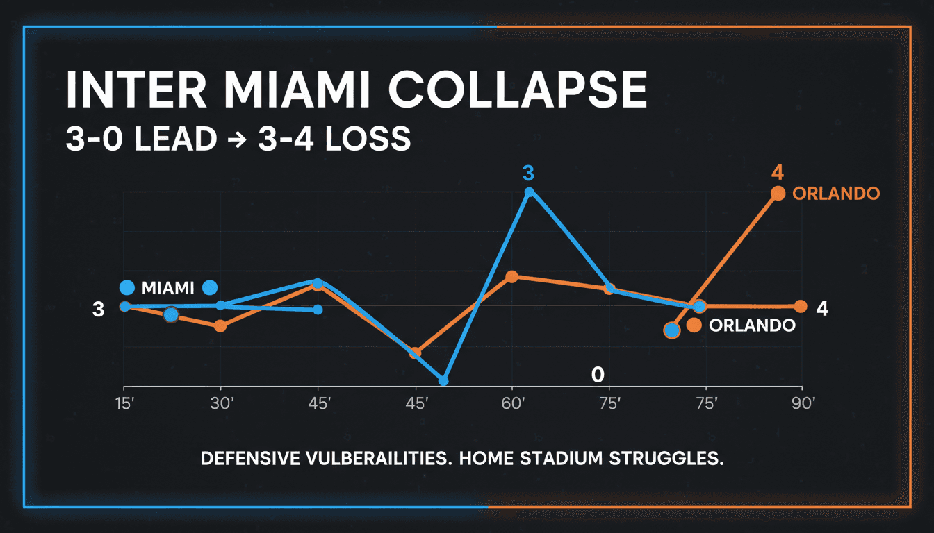 Inter Miami collapses from 3-0 lead to lose 4-3 against Orlando City