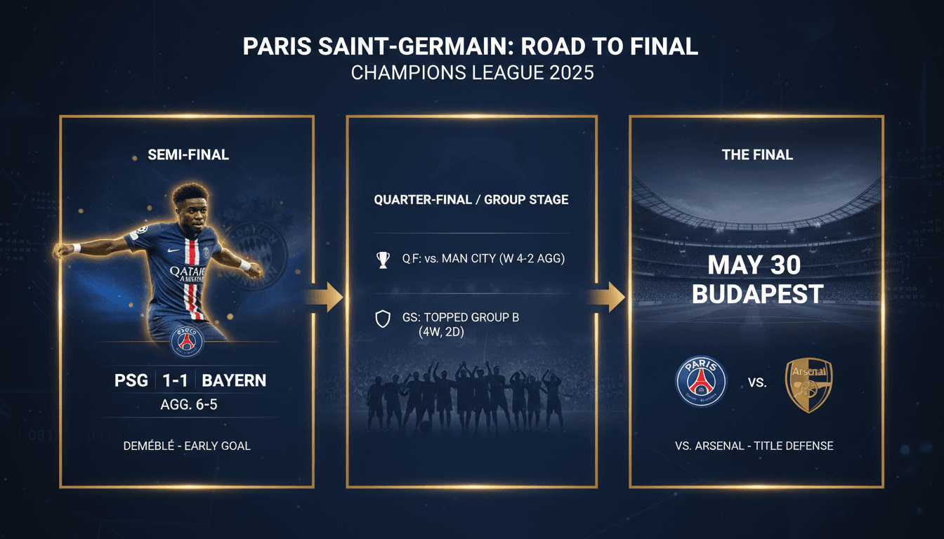 Paris Saint-Germain celebrating their victory over Bayern Munich
