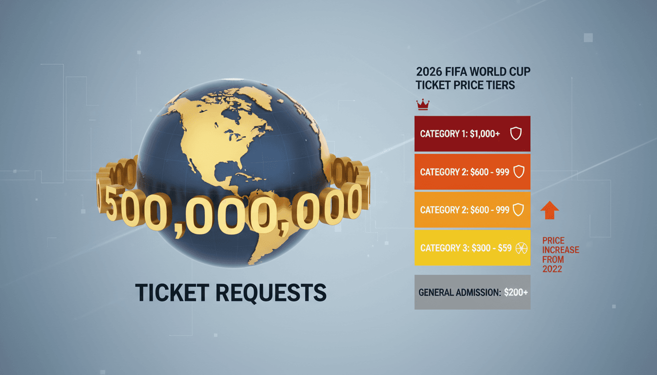 Infographic detailing FIFA World Cup ticket prices and demand statistics.