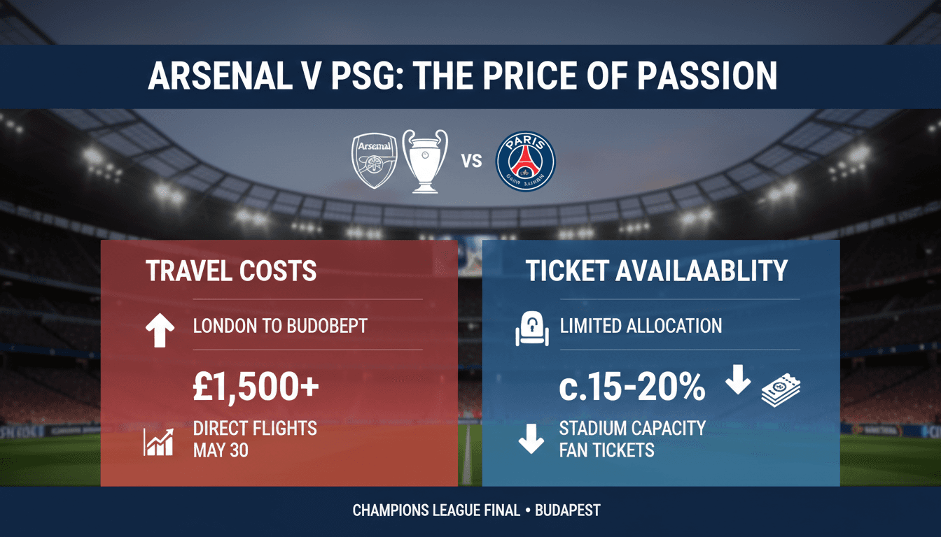 Arsenal and Paris Saint-Germain fans face soaring travel costs ahead of Champions League final