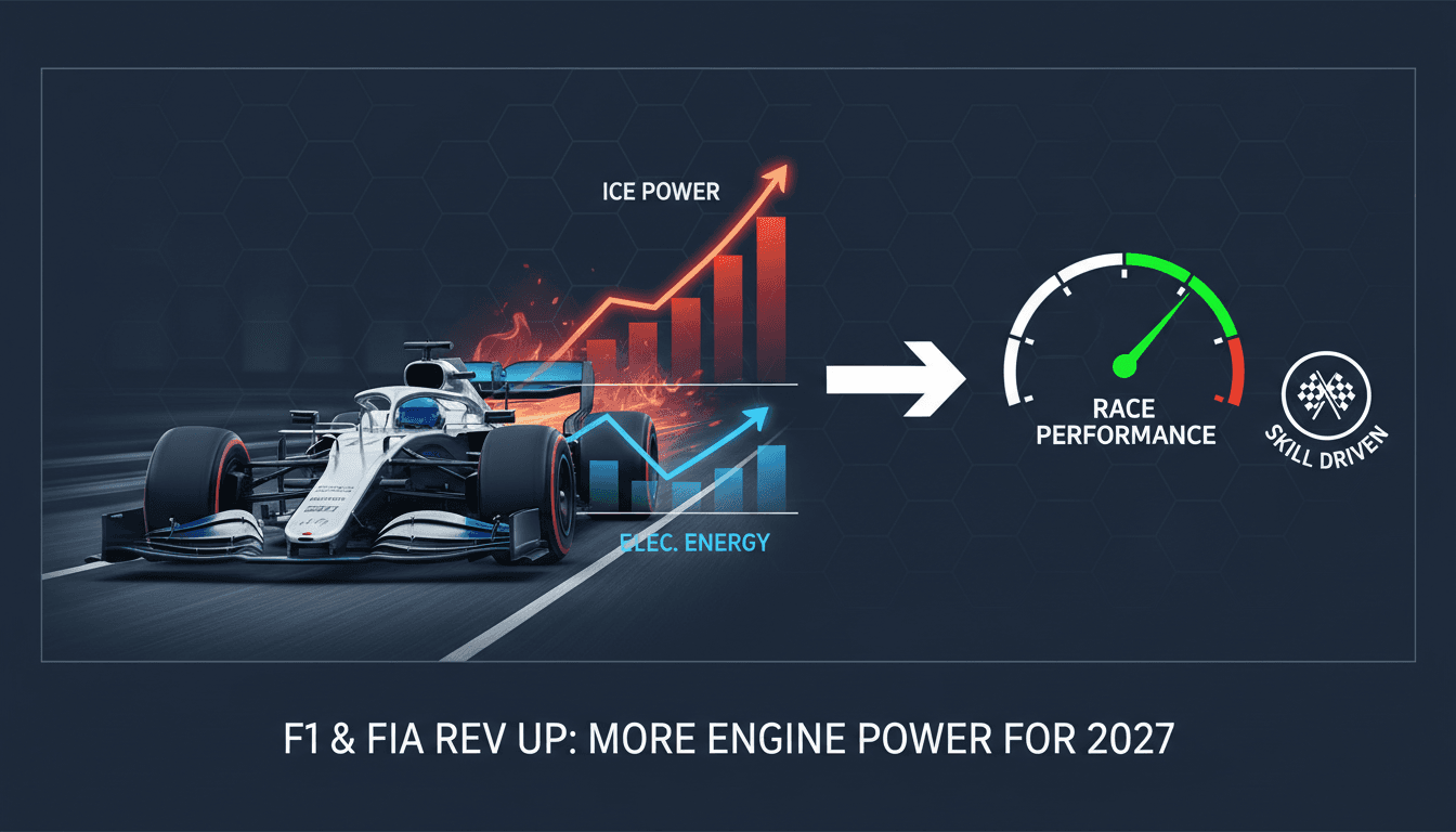 Formula 1 cars racing on track with new engine regulations in focus.