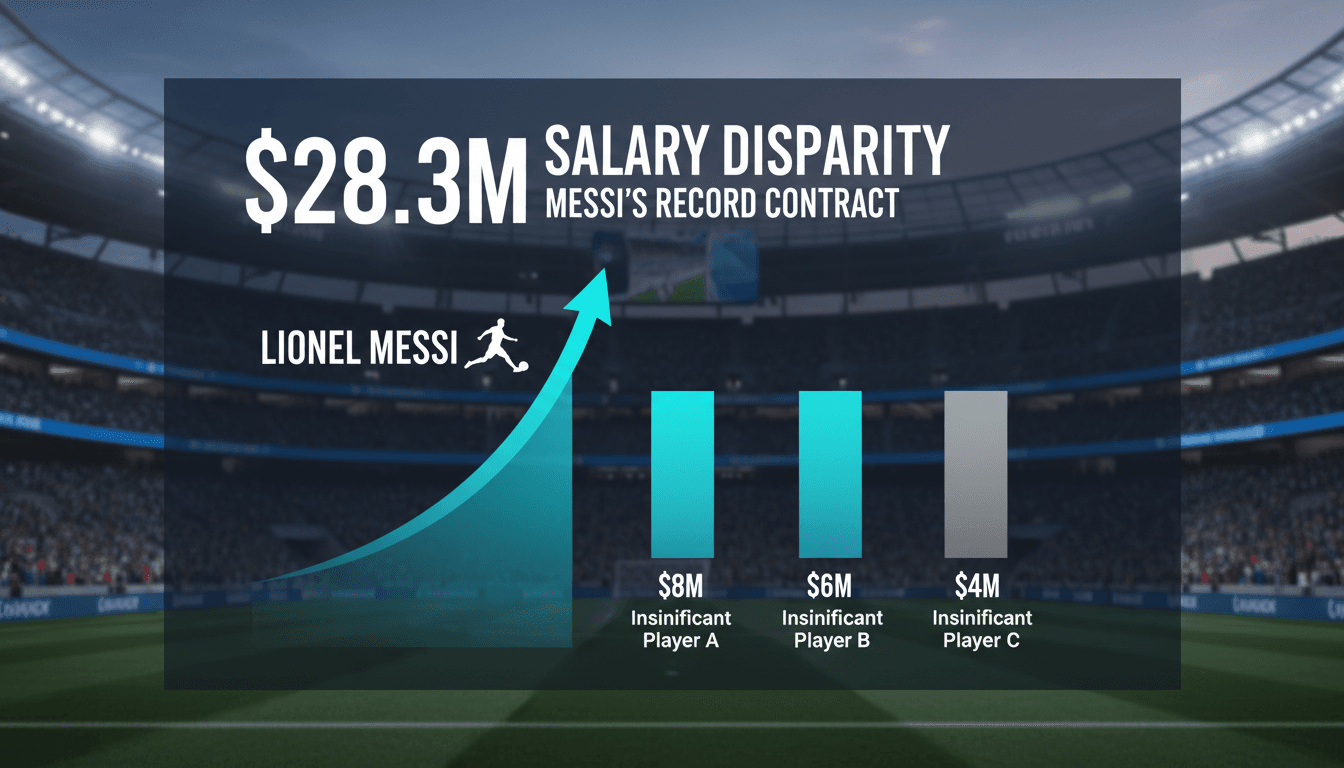Lionel Messi celebrating after signing his record MLS contract