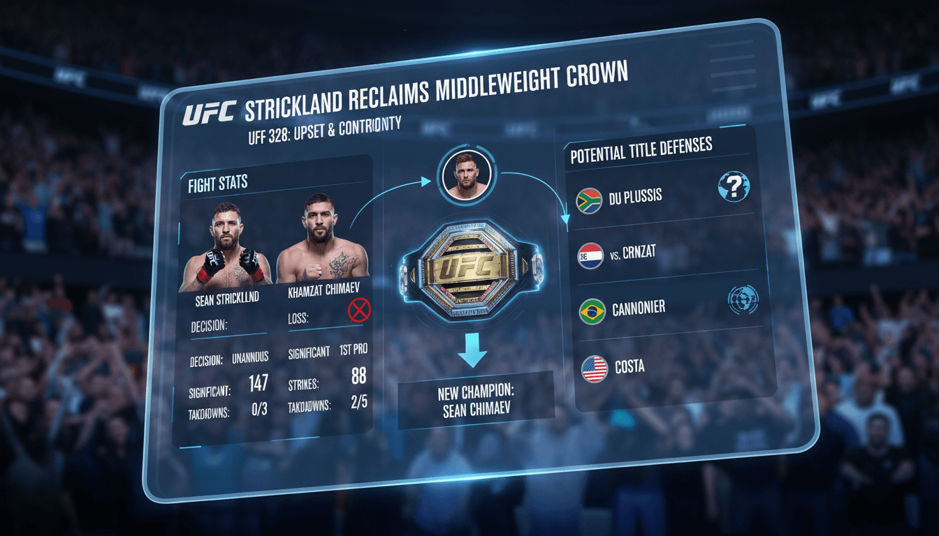 Sean Strickland defeats Khamzat Chimaev to reclaim UFC middleweight title