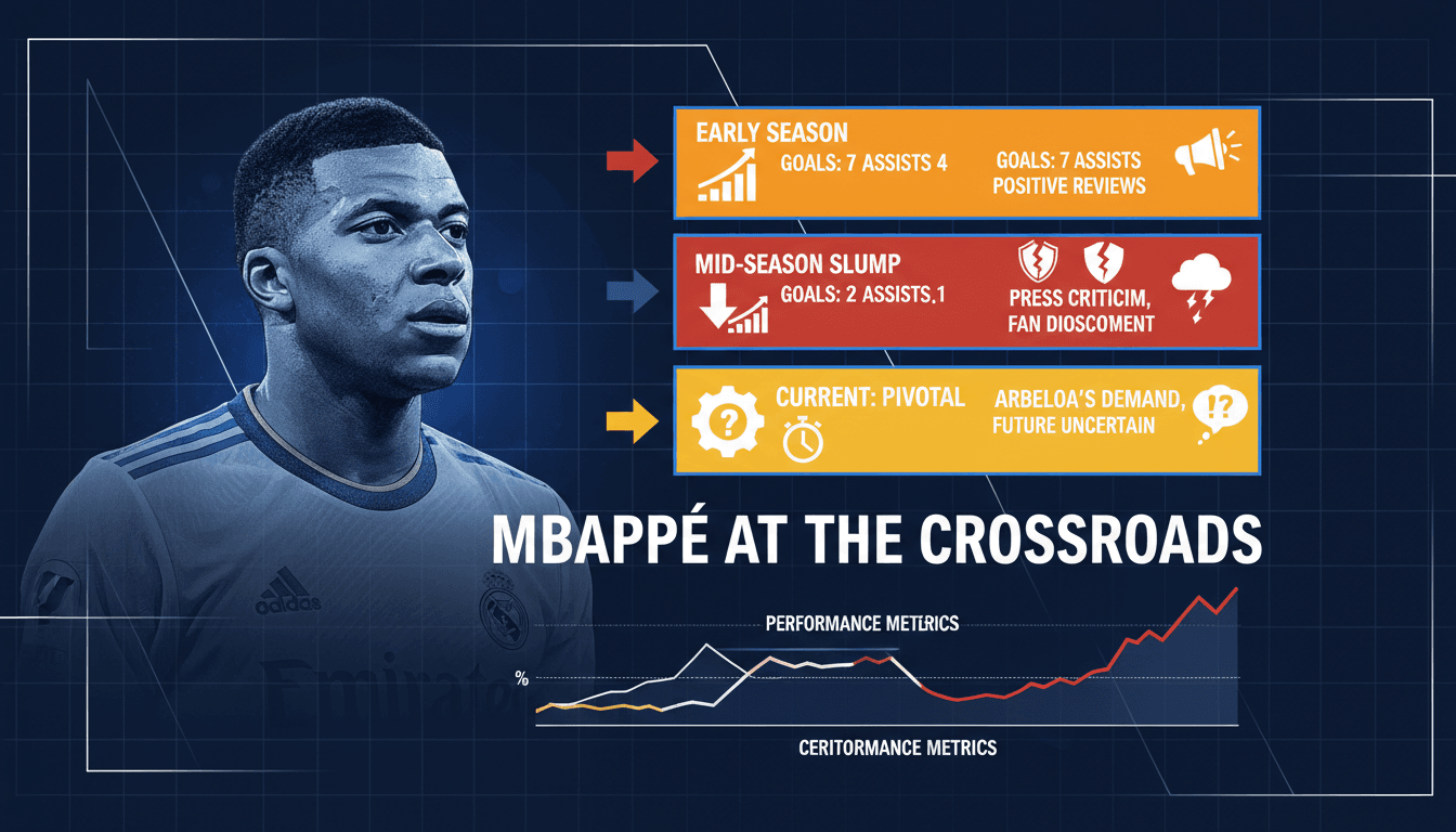 Kylian Mbappé during a match with Real Madrid, facing scrutiny.