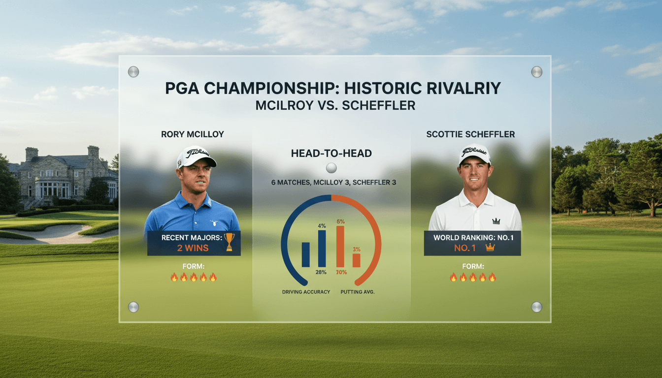 Rory McIlroy and Scottie Scheffler preparing for the PGA Championship at Aronimink.