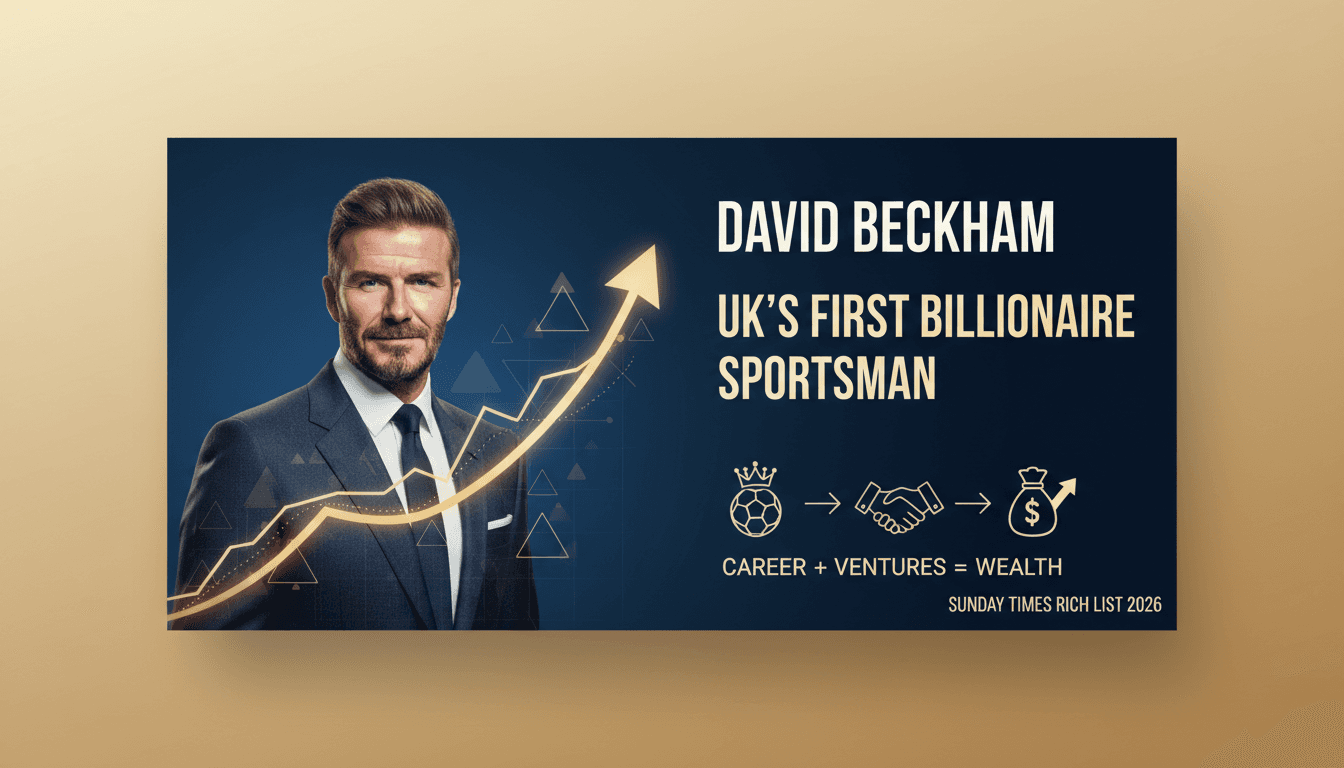 David Beckham celebrating his milestone as the UK's first billionaire sportsman