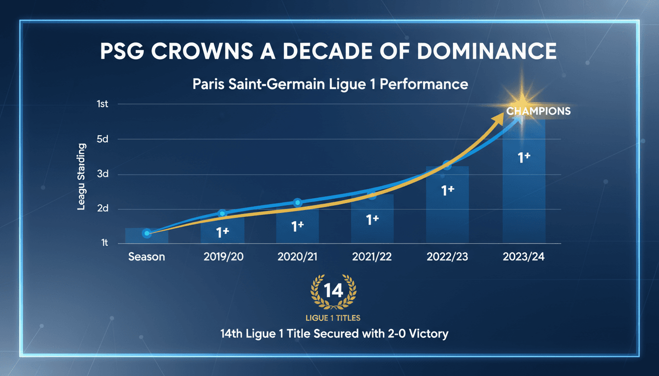 Paris Saint-Germain players celebrating their 14th Ligue 1 title victory