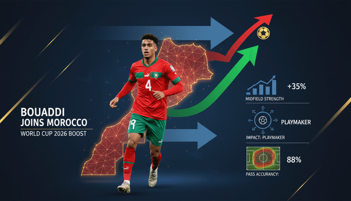 Ayoub Bouaddi in action for Lille, now representing Morocco.