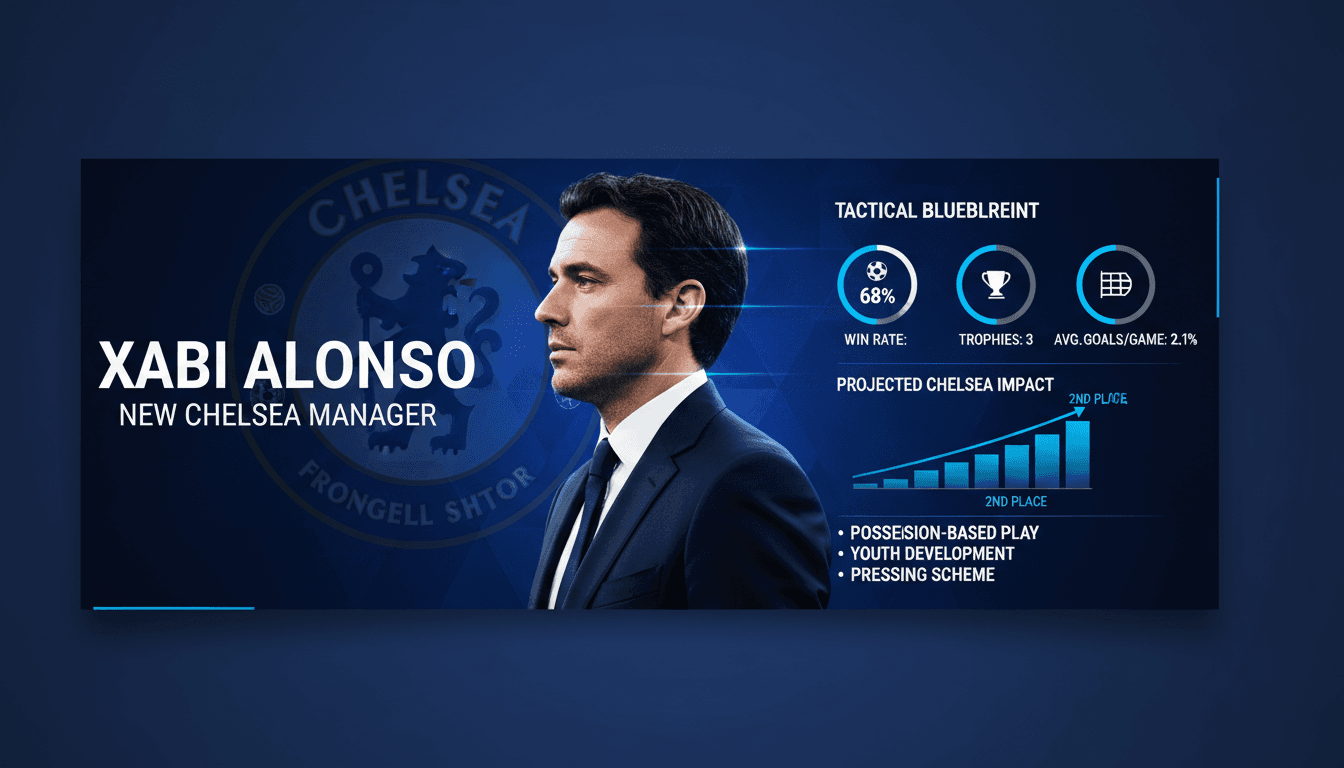 Xabi Alonso during a press conference as Chelsea's new manager