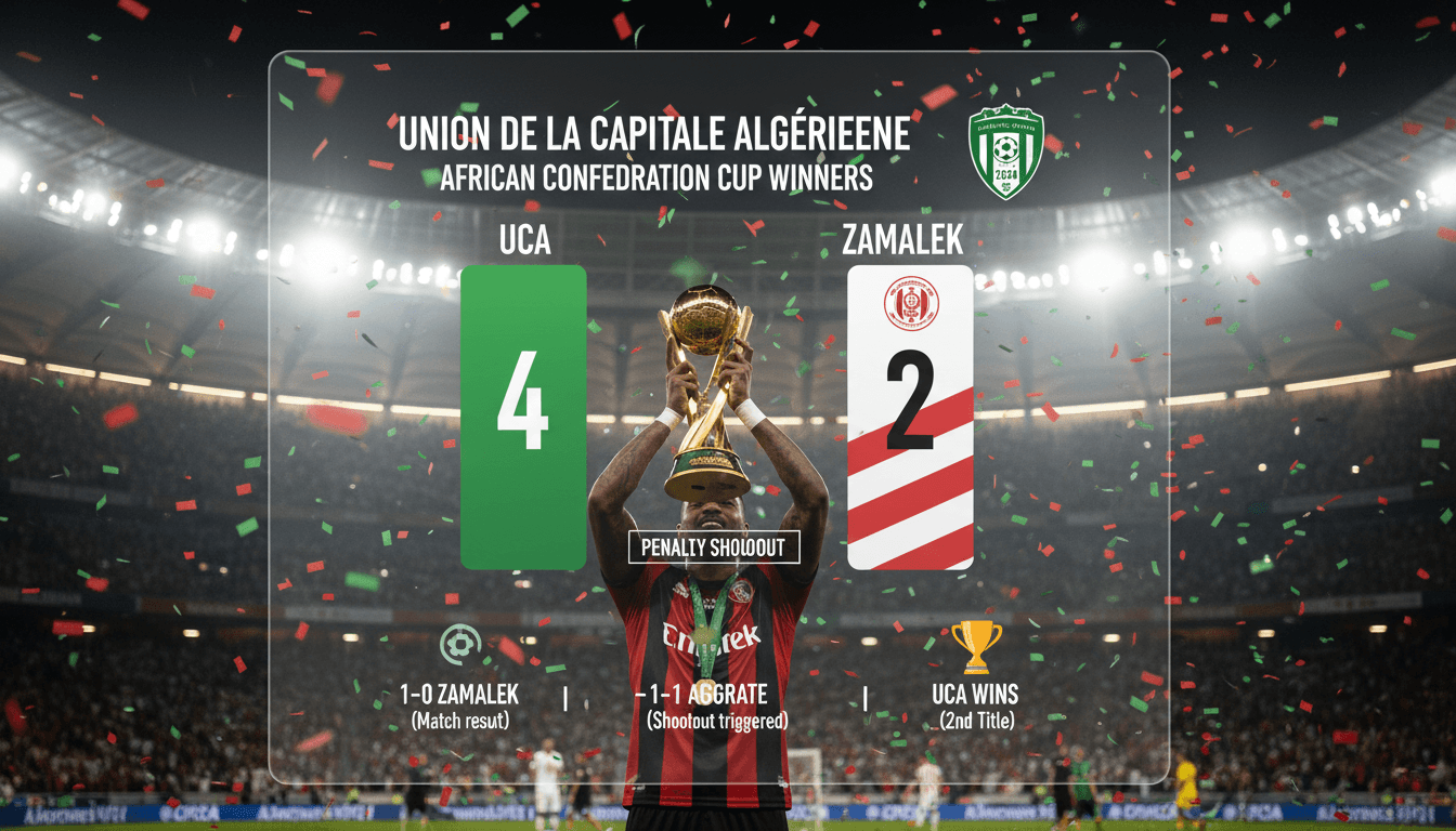 Union de la capitale celebrates their African Confederation Cup victory against Zamalek.