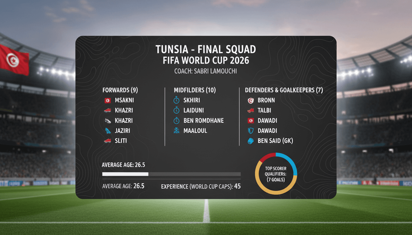 Tunisia announces final squad for FIFA World Cup 2026