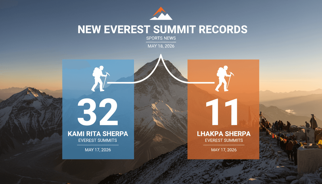 Kami Rita and Lhakpa Sherpa celebrating their Everest summit achievements.